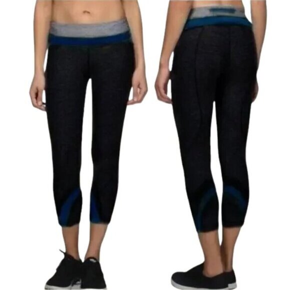 Lululemon Run Inspire Crop II 6 Blue Gray - Picture 1 of 7